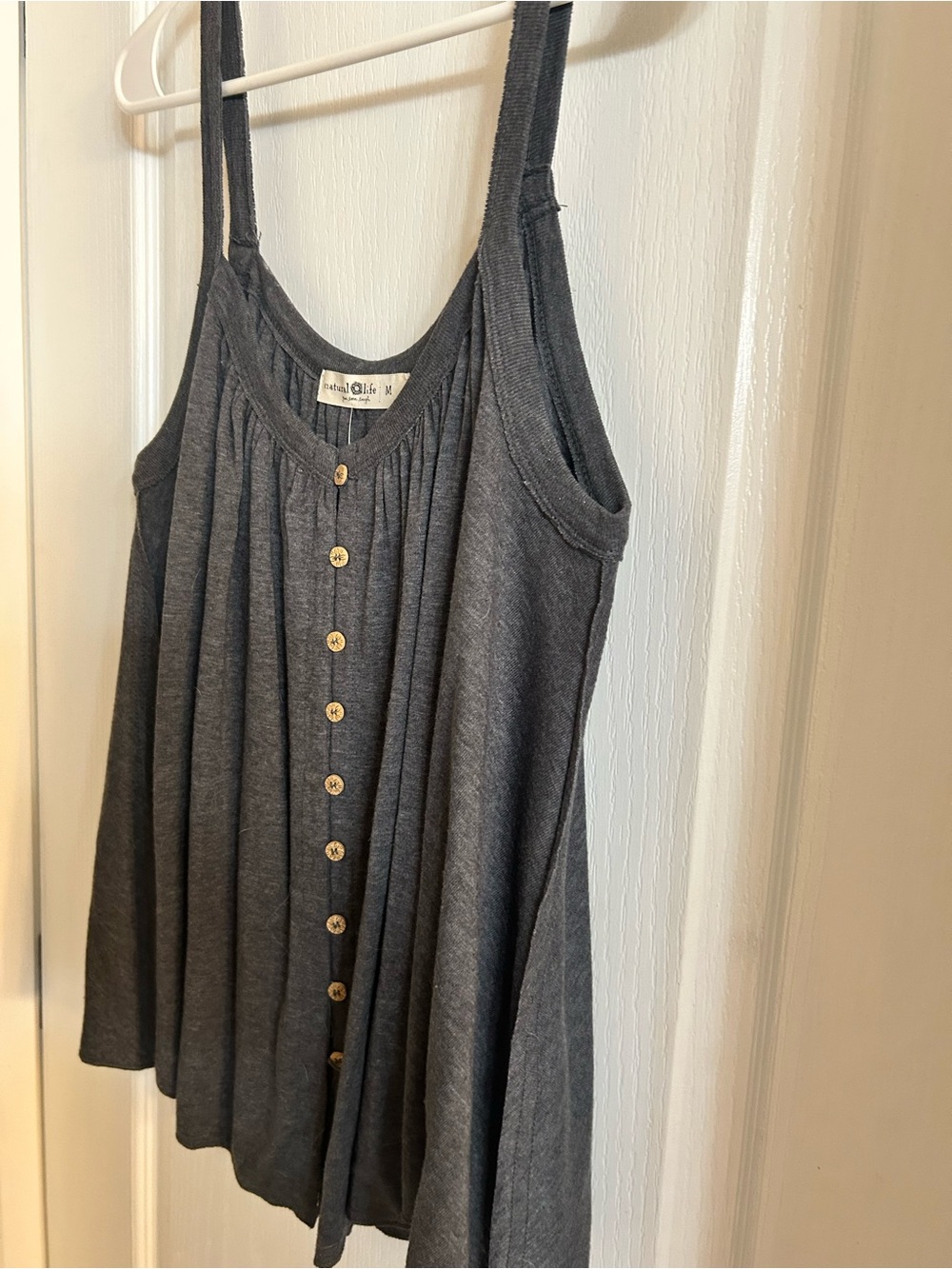 Natural life Slate Gray Button-Front Spaghetti Strap Tank - size medium - Picture 4 of 7